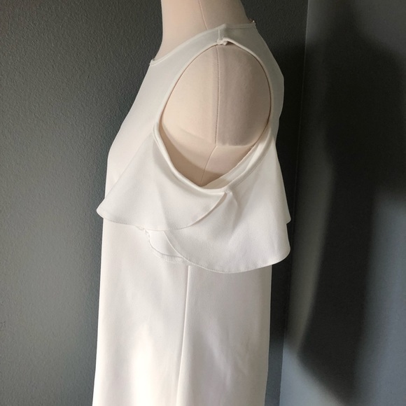 SheIn White Ruffle Cold Shoulder Mini Dress - Picture 9 of 16